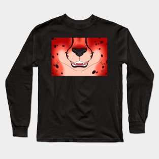 Red Cheetah Face Long Sleeve T-Shirt